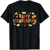 Fall Color Cute Adorable Happy Thanksgiving Design T-Shirt