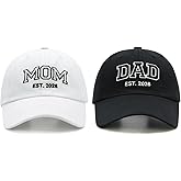 Waldeal Mom and Dad Est 2026 Hats, New Parents Gifts, Matching Adjustable Embroidered Baseball Caps for Couples