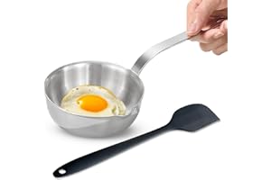 Bigwinyep Mini Egg Pan, 304 Stainless Steel Omelet Pan, 5.1Inch Sauce Pan Mini Skillet for Egg Frying Pan, Butter Warmer Smal
