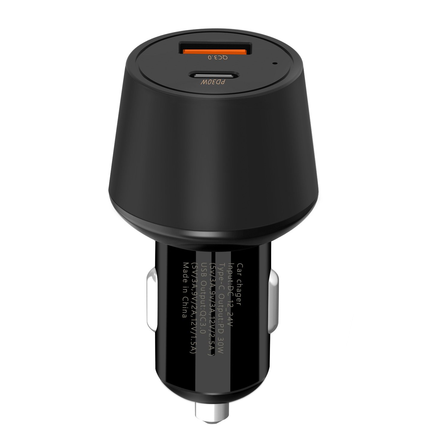 Aroc Quick Charge 3.0, USB tipo C, adattatore per auto caricabatteria da auto 48 W QC 3.0 USB-A Port + porta USB di tipo C PD 2.0 per Iphonex/8/7/6s/6s Plus Samsung Galaxy Huawei Google pixel/XL MacBook Pro (nero)