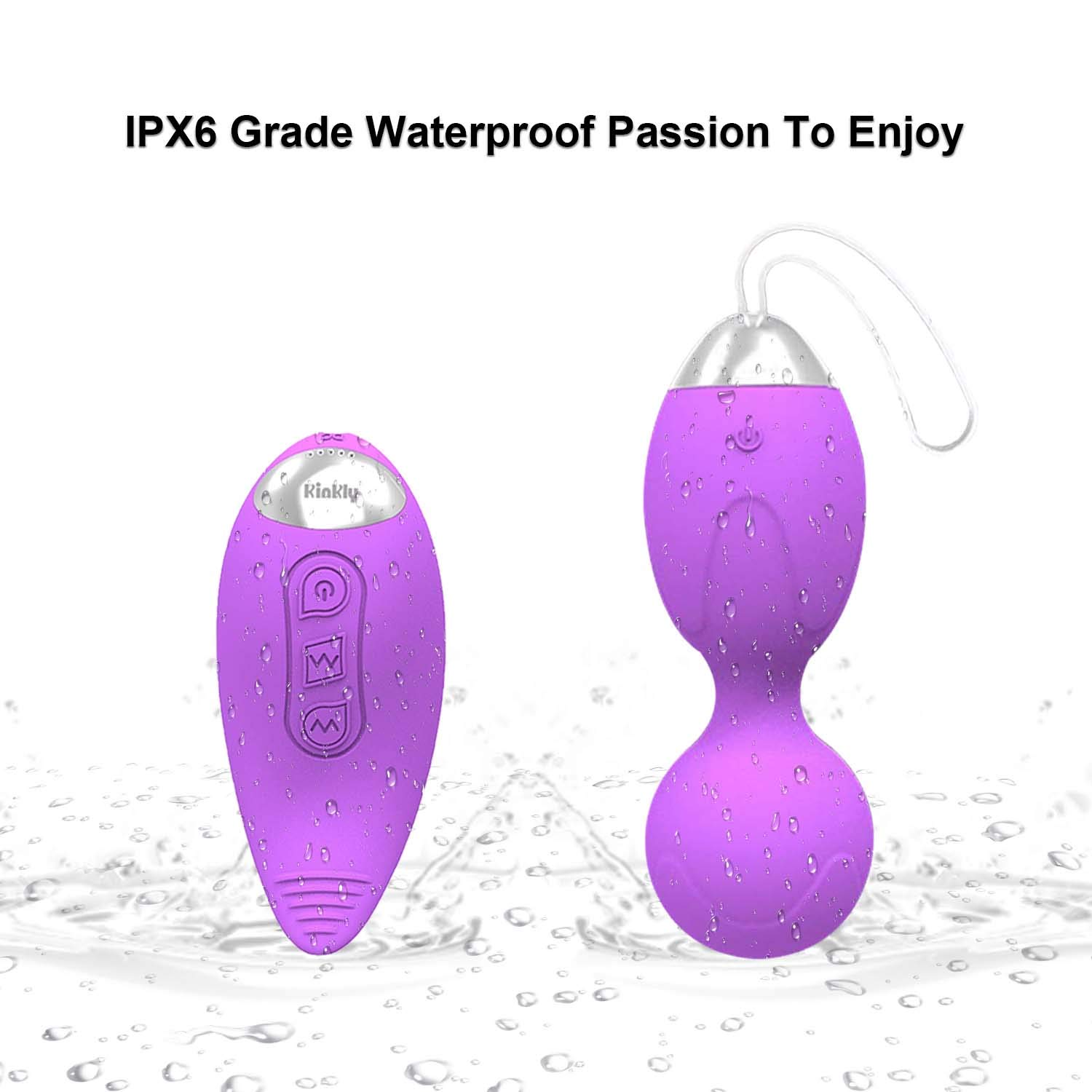 Liebeskugeln Vibration Silikon - Bullet Vibrator Für Sie Mit Fernbedienung, Beckenbodentraining Set Mit 10 Vibrationsprogrammen (Lila)