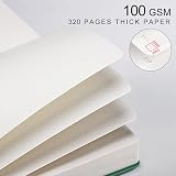 EMSHOI A5 Notebook Bullet Dotted Journal 320 Pages 100gsm Dark Green view 3