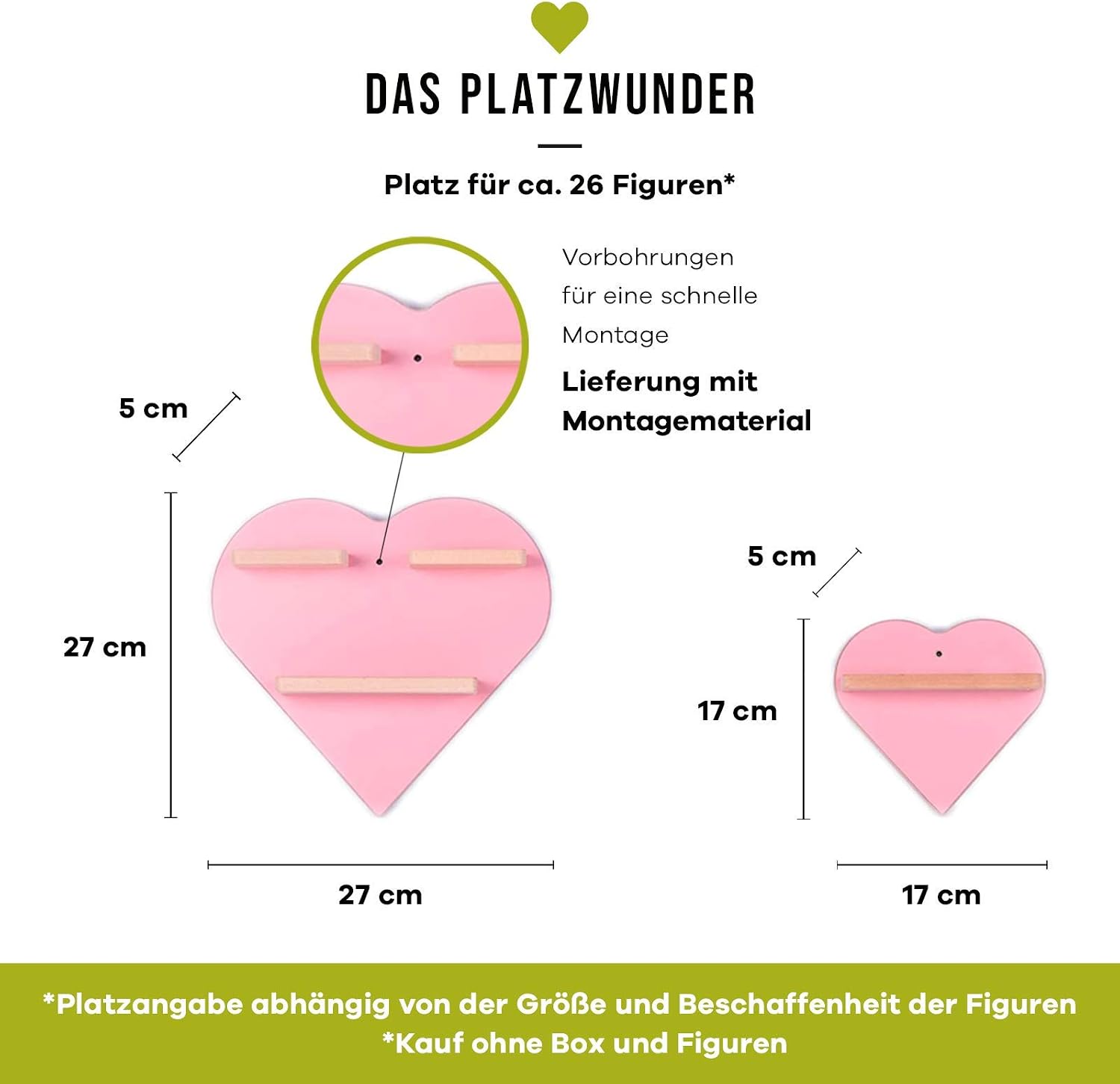 BOARTI Children's Shelf, Pink, Herz 2er Set - Image 3