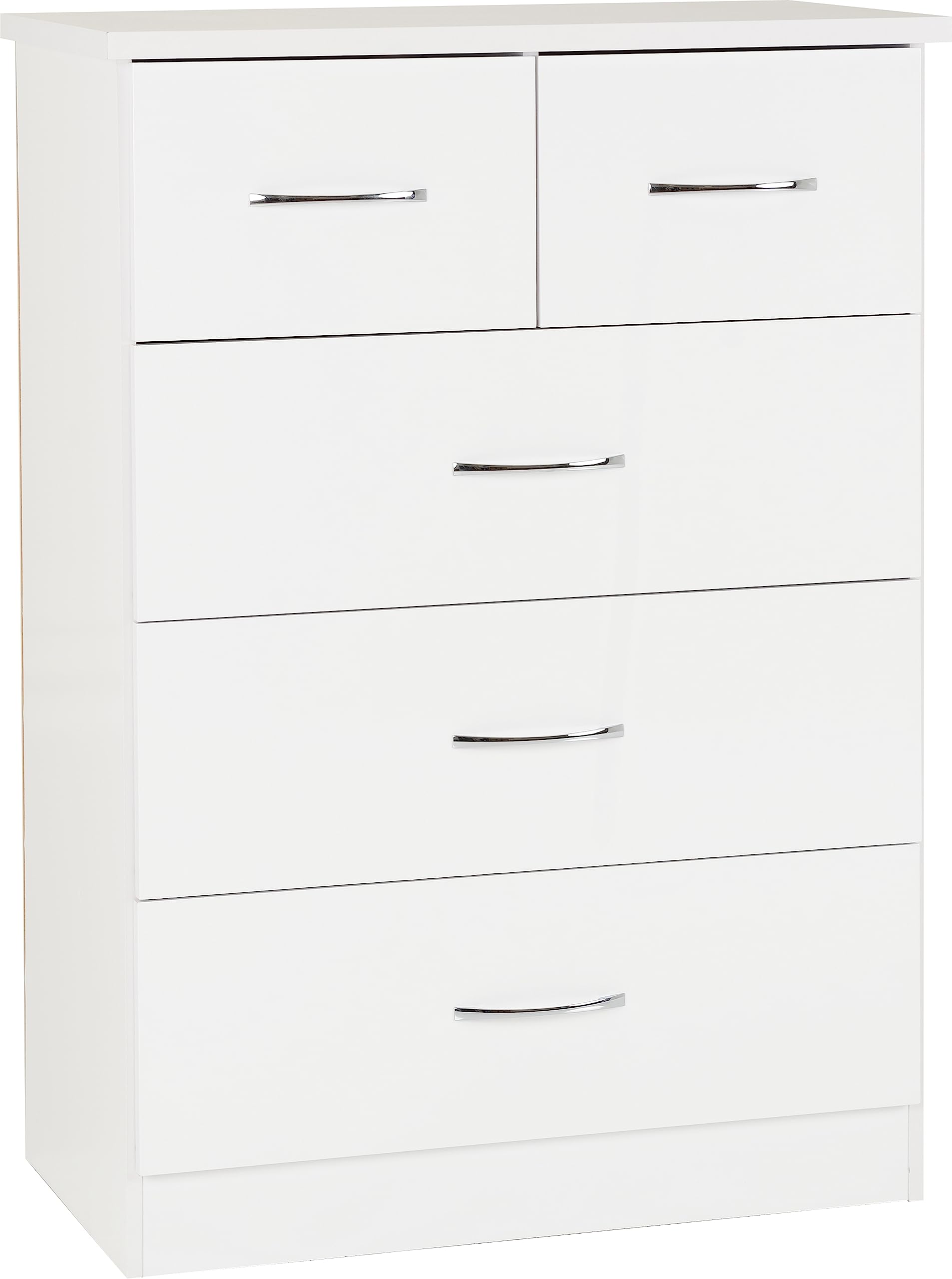 Seconique Nevada 3+2 Drawer Chest in White Gloss