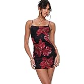 Princess Polly Womens Kellers Mini Dress Black/Floral