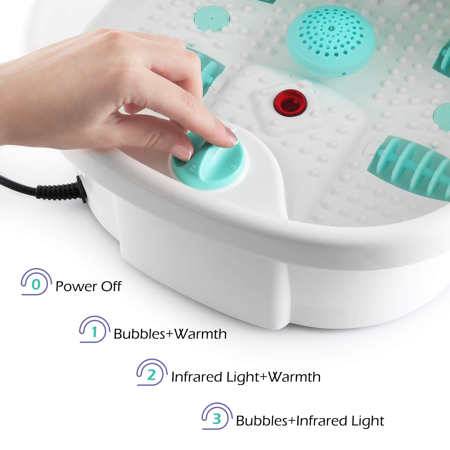 Belmint Home Foot Spa Bath Massager - All in 1, Automatic Water Jets, Bubble Massaging with 2X Loofahs for Scrubbing, Bath Salt Holder - Soak Your Feet, Deep Stress Relief Feet Tub: Beauty