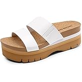 DREAM PAIRS Women's Platform Slides Sandals Comfortable Arch Support Footbed Two Strap Slip-on Fashion Beach Wedge Sandals