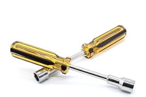 Auvotuis 2Pcs 11mm Socket Wrench Screwdriver, Hexagon Nut Driver with Steel Cushion Grip for Easy Hand-Making and Repair Projects