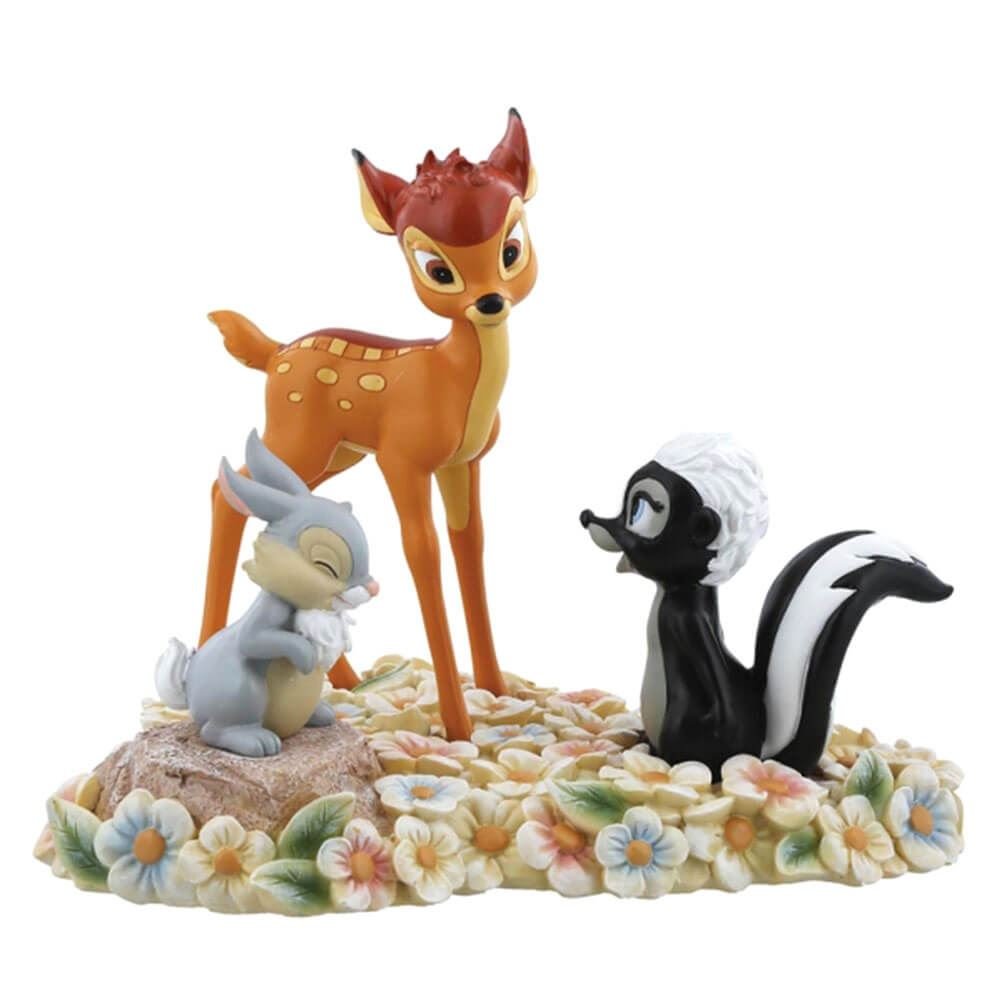 Enchanting Disney Pretty Flower - Bambi, Thumper & Flower Figurine, multicolour