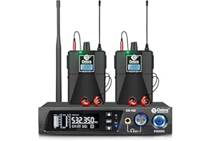 D Debra Audio PRO ER-102 UHF IEM Mono Wireless in Ear Monitor System with Monitoring Type for Stage, Band, Recording Studio,Guitar, Live Performance (Single Channel, 2 Bodypack)