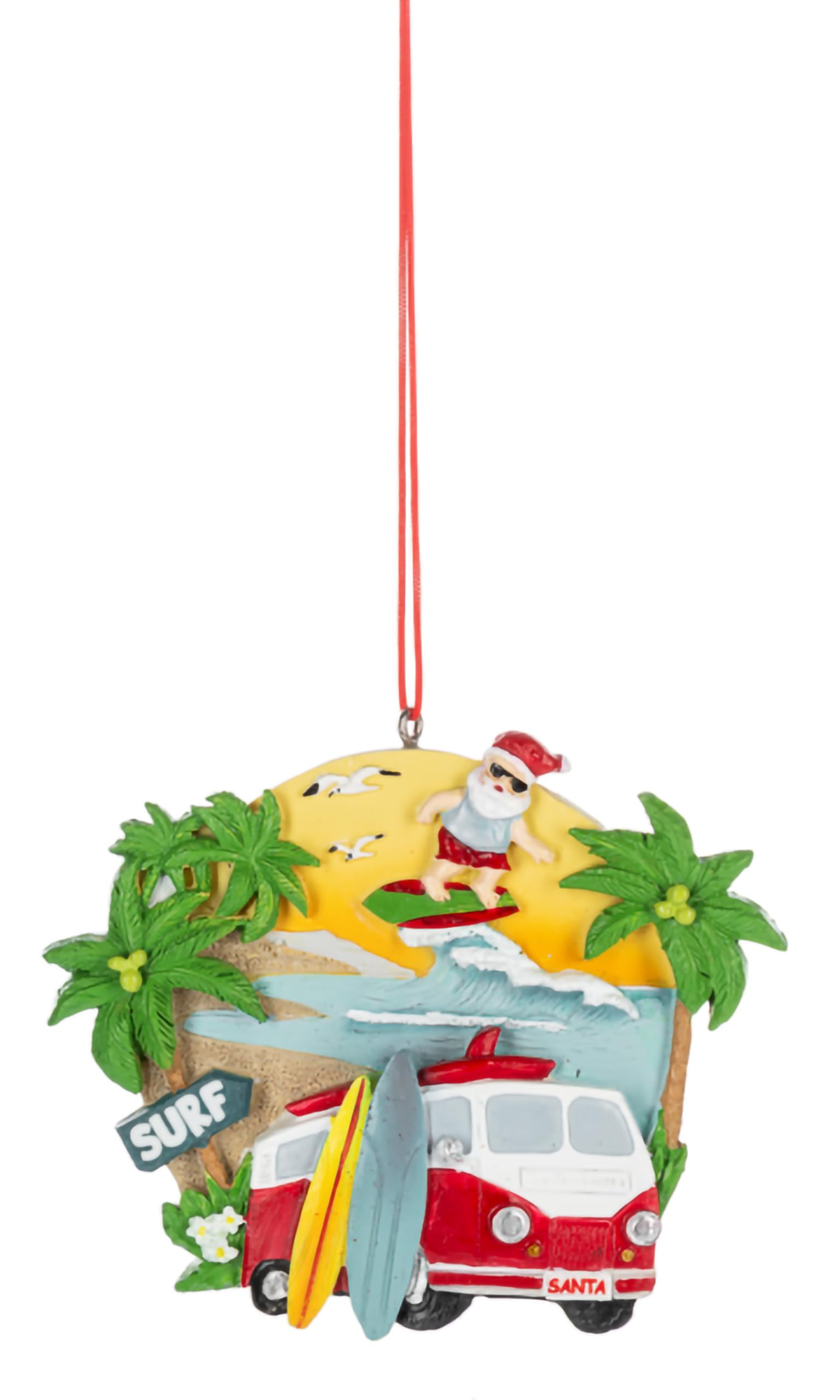 Photo 1 of Ganz Santa Surfing Ornament - Surf
