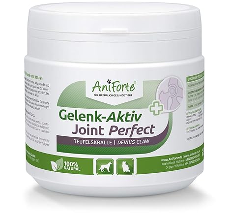 AniForte Gelenk Aktiv Teufelskralle Gelenkpulver für Hunde und Katzen 250g - 100% Naturprodukt Gelenke Pulver, Hohe Akzeptanz