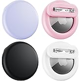 Compatible for Air Tags-4 Pack Apple Kids Hidden, Airtag Holder for Kid, AirTag Hidden Kids Holder with Invisible Pin, Anti Lost, for Children, Elderly, Luggage, Clothing (Black White Pink Purple)