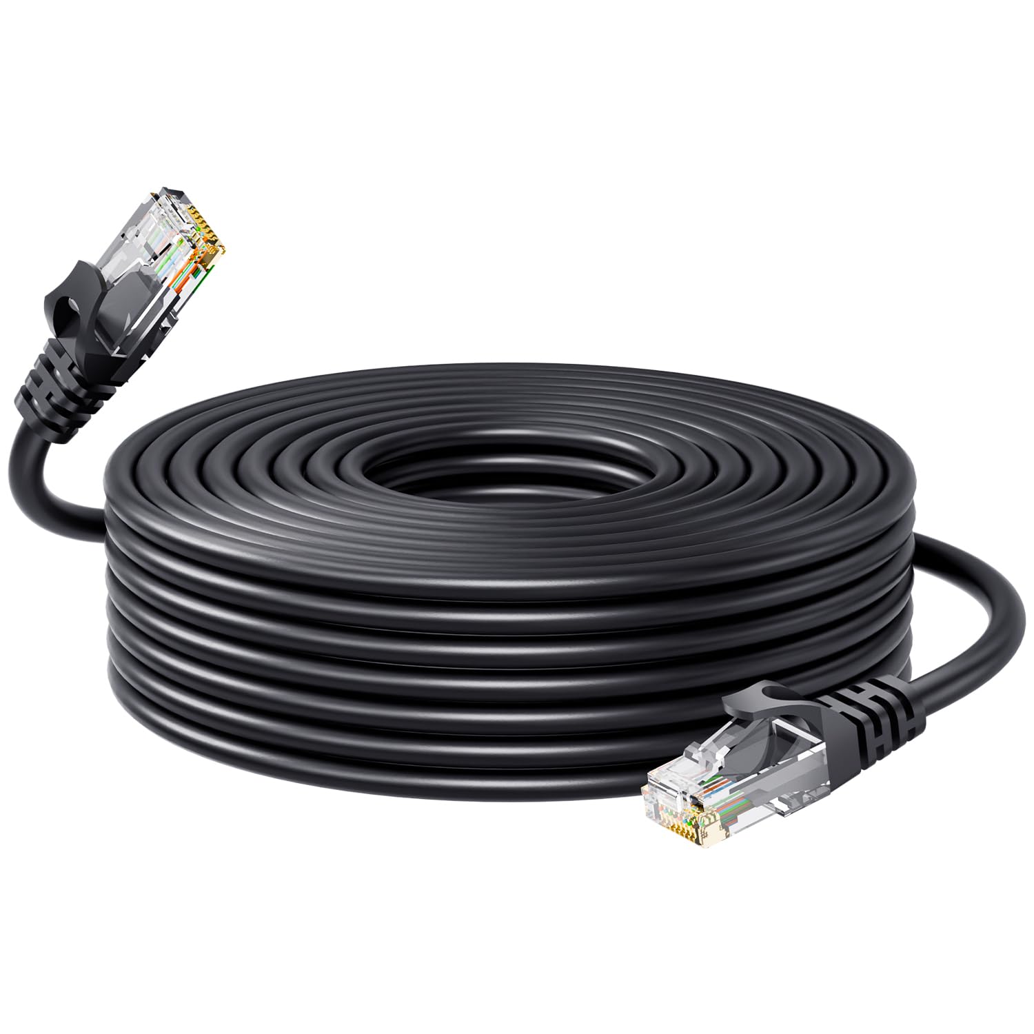 ANLINK 100ft 30M Cat6 Ethernet Cable, RJ45 LAN Patch Cable, 24AWG UTP CAT6 10Gbps Snagless High-Speed Wired Internet Cable for Router, Modem, Switch, PCs, Smart TV, Streaming Devices and More-Black