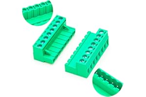 GENERIC Tcenofoxy 5.08mm Male & Female 2/3/4/5/6/7/8/9/10/11/12/13/14/15/16/18/20/24 Pin Phoenix Connector No Soldering Green PCB Screw Terminal Block Connector (1Set 5.08MF-8Pin)