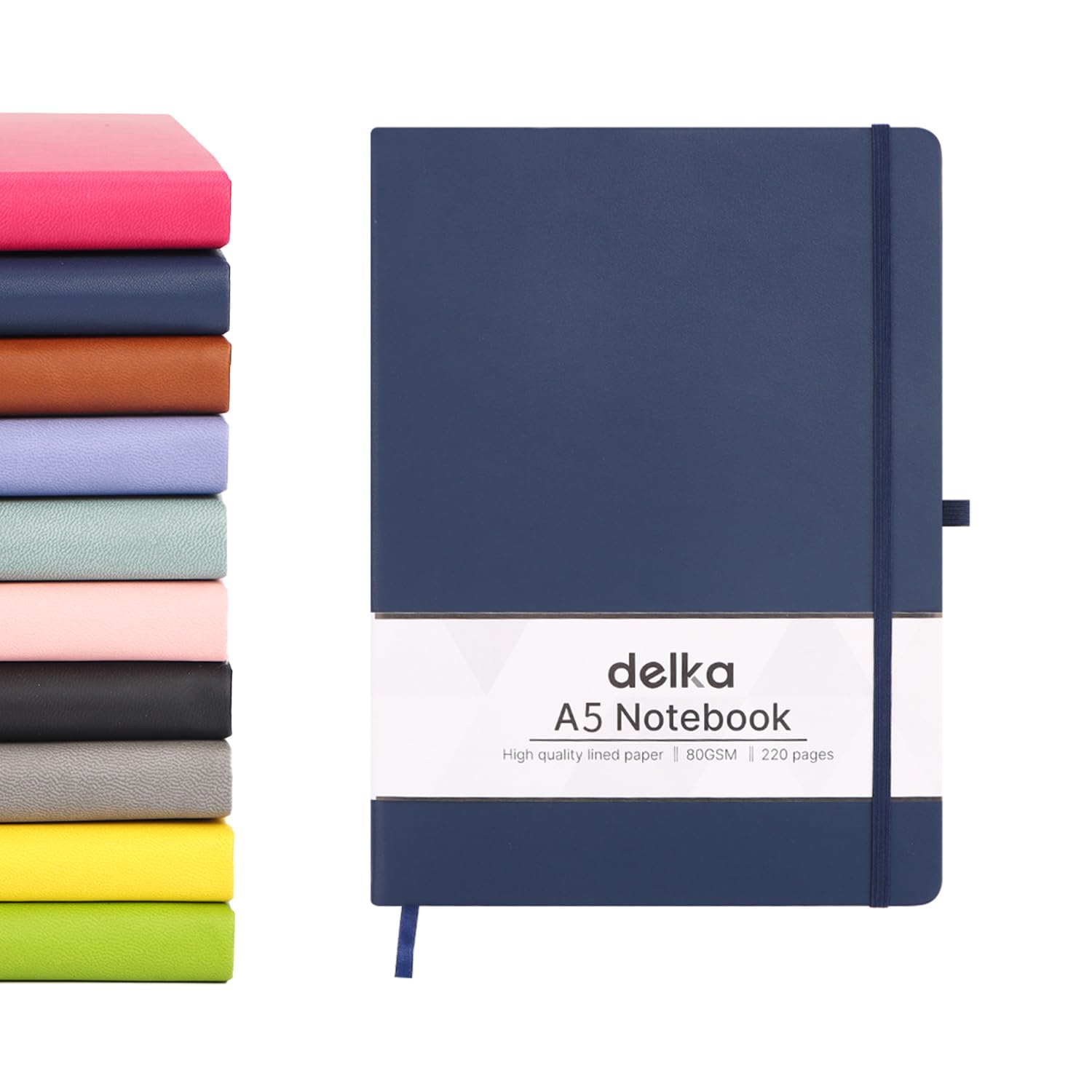delka A5 Notebook – Lined Notepad Journal, Soft Cover Writing Pad for Office, School, College, Home & Business – Ideal for Note Taking, Daily Planning, Journaling & Study (NAVY, Pack of 1) — image 1
