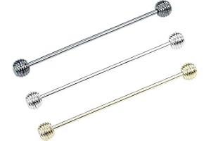 VVCOME 3PCS Classic Ball Head Brass Shirt Collar Bar Tie Pins Set for Men Wedding Business with Gift Box