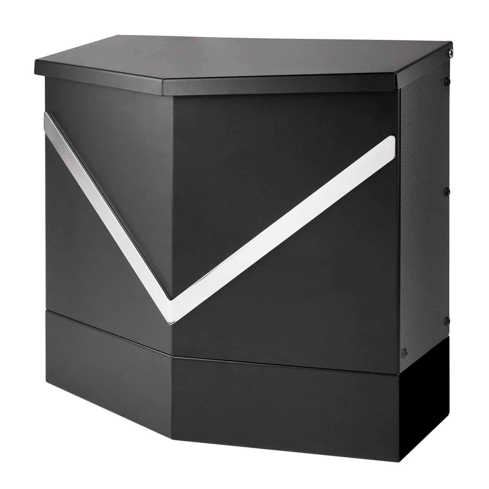Photo 1 of ***(MISSING SCREWS)***Weatherproof Wall-Mount Locking Mailbox for Outdoor Use - Heavy-Duty Anti-Theft Secure Metal Mail Drop Box with Commercial-Grade Key Lock, Large Capacity (13.4x12.4x4.3)-Rust-Resistant Black