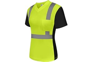 Uno Mejor Women's High Visibility Safety Shirt, Yellow, Medium, Modern, Loose Fit, Polyester, Machine Washable