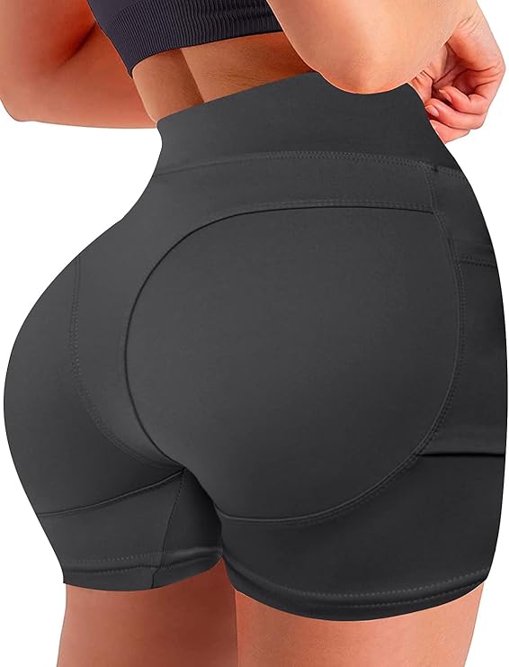 COOrun Women’s High Waist Yoga Shorts with Pockets, Tummy Control Non
