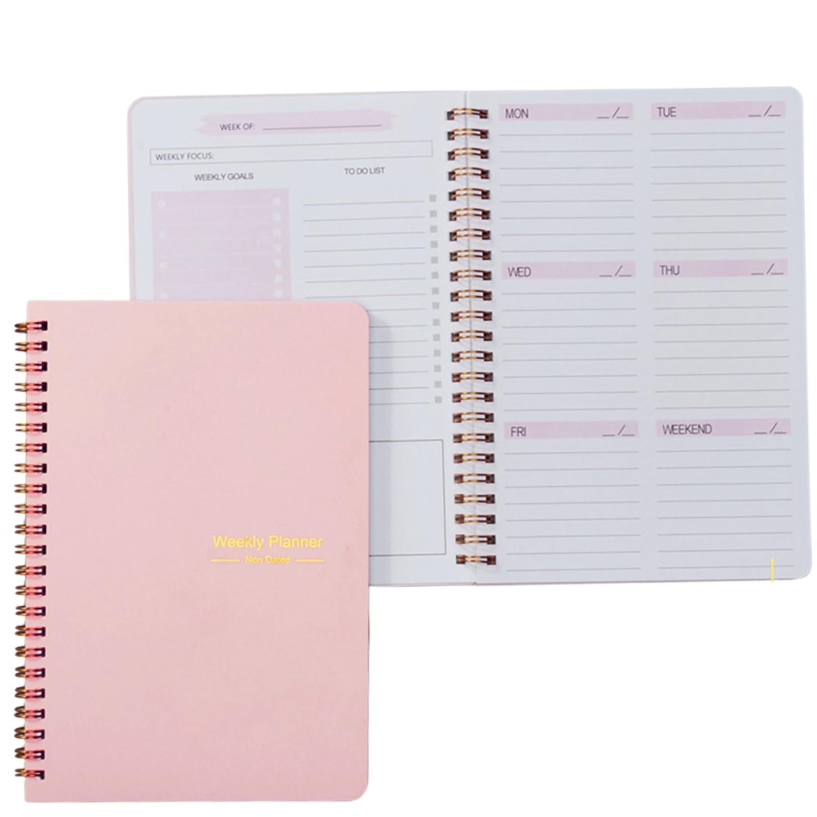 三八商店 ウィークリープランナー A5サイズ スケジュールノート todoリスト todo タスク管理 デイリープランナー スケジュール帳 勉強計画 ウィークリーノート weekly planner (ピンク) の商品画像