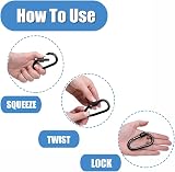 SoftcuteLee 4Pack Aluminum Carabiner D Ring Clip Heavy Duty Locking Keychain view 5