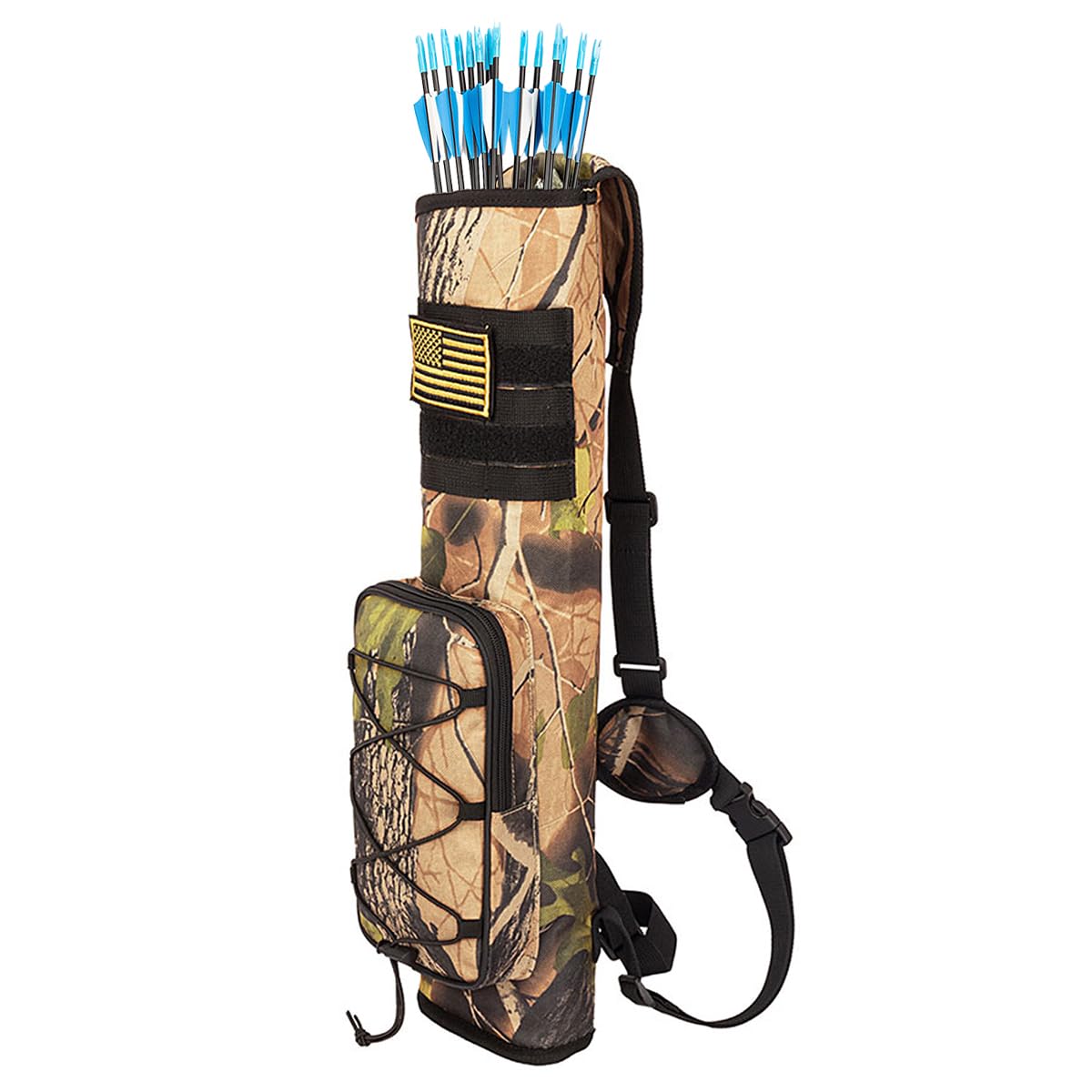 Lixada Quiver for Arrows, Side Quiver for Arrows, Quiver for Arrows Bow with Multipurpose Pockets, Archery Bag with Adjustable Strap for Hunting Target Practice
