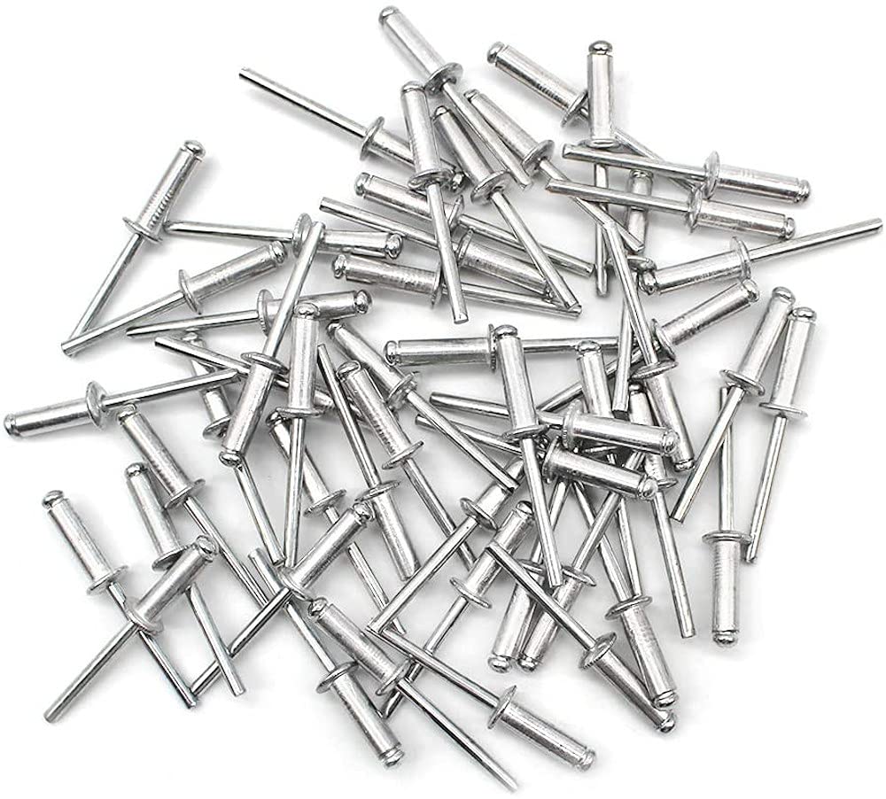 Merriway BH05875 (100 Pcs) Aluminium Alloy Pop Rivet, 4.8 x 13 mm (3/16 Inch x 1/2 Inch) - Pack of 100 Pieces