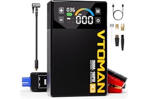 VTOMAN X3 Jump Starter with Air Compressor, 3500A Portable Car Battery Jumper Starter (9L Gas/8L Diesel Engines) with 160PSI 