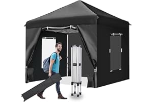Nianles 10x10 Pop Up Canopy Tent with 4 Removable Sidewalls and Windows, Durable Ez Up Outdoor Canopy, Adjustable Commercial Tent with Roller Bag, 4 Sandbags