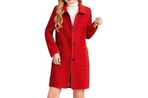 Women's Winter Coat Lapel Collar Single Breasted Long Sleeve Lightweight Fall Fashion Classic Solid Color Overcoat