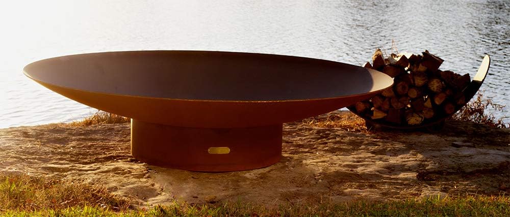 Fire Pit Art Asia 72 Inch Wood Burning Fire Pit Bowl Outdoor Patio Furniture Steel Firepit Iron Oxide Finish Portable Campfire