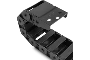 Aweking 18 x 50mm (Inner H x W) R38 Semi Enclosed Type Drag Chain Cable Wire Carrier Protection Chain 39.3inch/1M for 3D Printer and CNC Router Mill,Black Plastic Nylon(Inner Side openable)