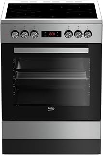 Beko FSM67320GXS Elektro-Standhard Kochfeld-Kombination / 60 cm / Auftauen / Edelstahl-schwarz / 3D Kochen / 8 Heizarten