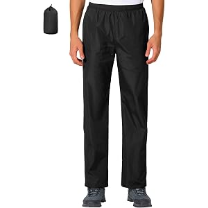 UIQUR Mens Waterproof Pants Rain Over Pant | Lightweight Packable Outdoor Pants for Hiking, Fishing Hiking, Cycling, Running,