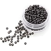 500 PCS Nano Hair Extension Beads Micro Silicone Lined Ring for I Tip Hair Extensions 3.0x1.8x2.2 mm(Dark Brown)