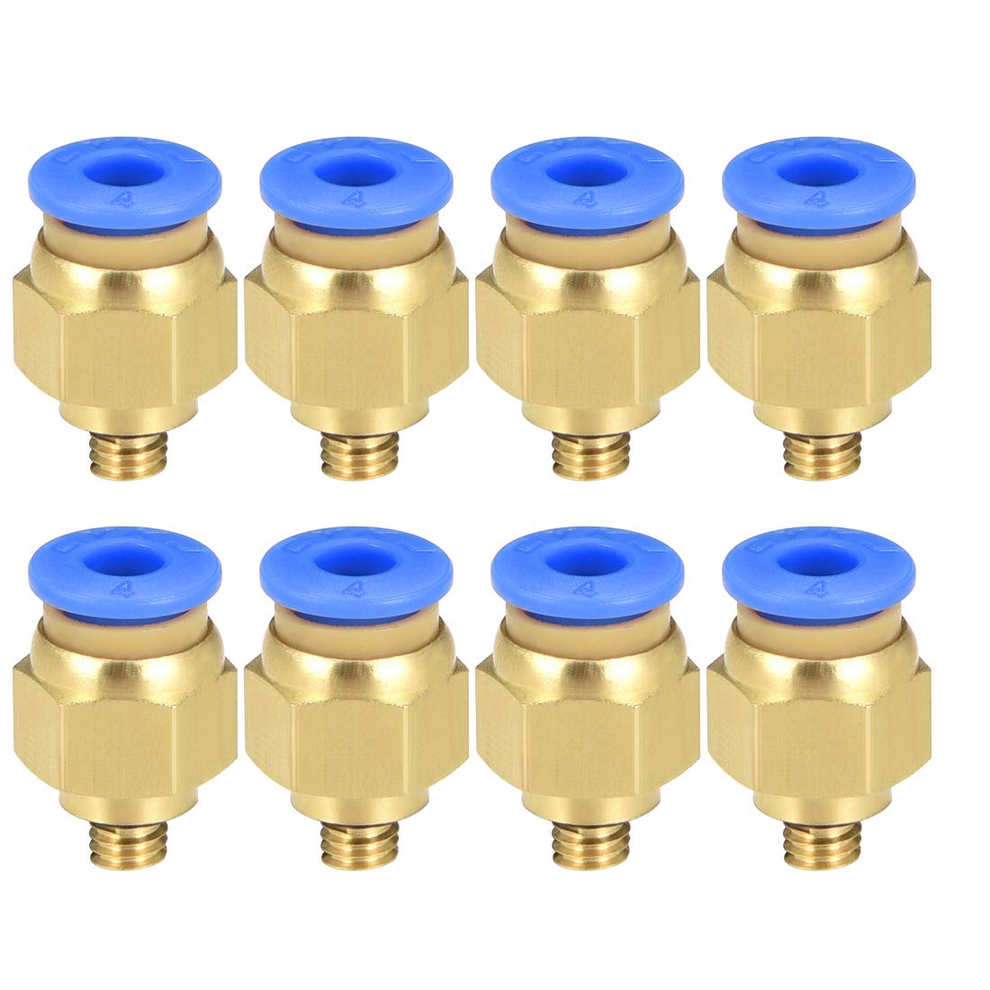 sourcing map Straight Pneumatic Push to Quick Connect Fittings M5 Male x 4mm Tube OD 8pcs