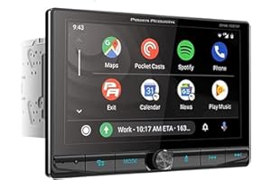 Power Acoustik CPAA-70D10F Car Stereo - Apple CarPlay & Android Auto Head Unit, 10.6" Floating Double DIN Touchscreen Car Stereo with Bluetooth, Aux Input, USB, SD, AM/FM Receiver, CD DVD Player