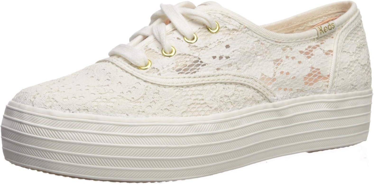 keds triple painted crochet cream