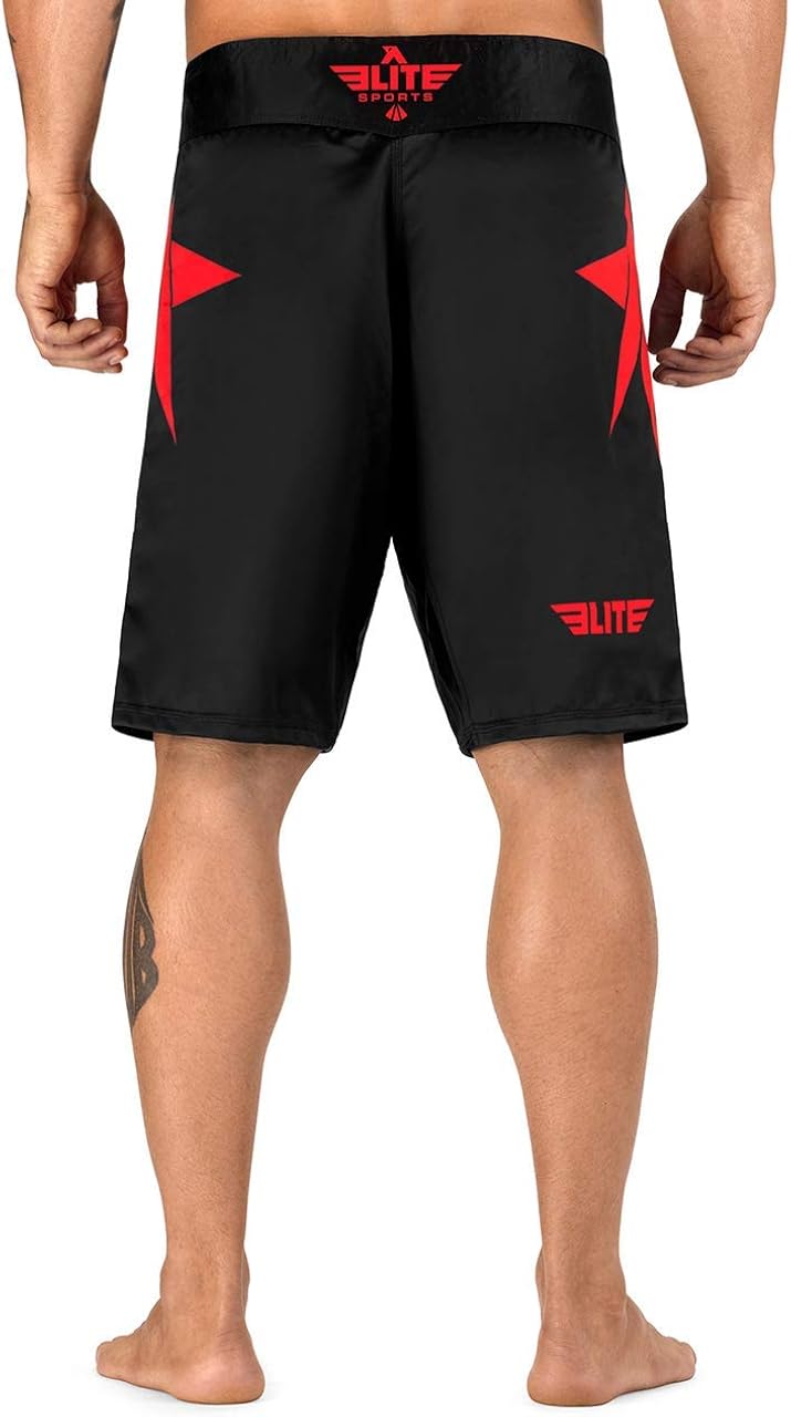 Elite Sports Men’s MMA Fight Shorts, Star Series UFC, BJJ, No Gi, Grappling, Jiu Jitsu Shorts : Clothing