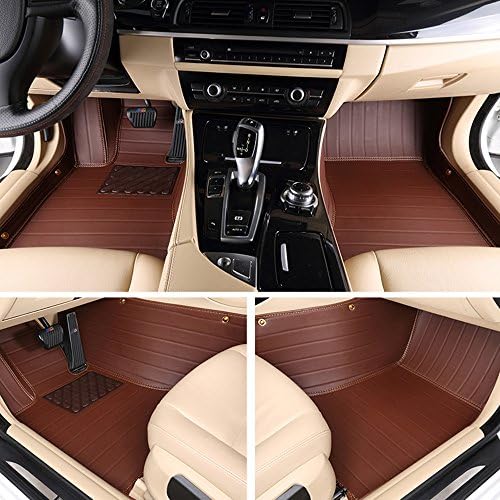 Cool Car Custom Fit waterproof Full Set Floor Mats XPE Leather Carpet Premium Plus Detachable Car mats for Mercedes Benz C180 C200 C250 C300 C350 2011-2018 (Monolayer, Coffee)