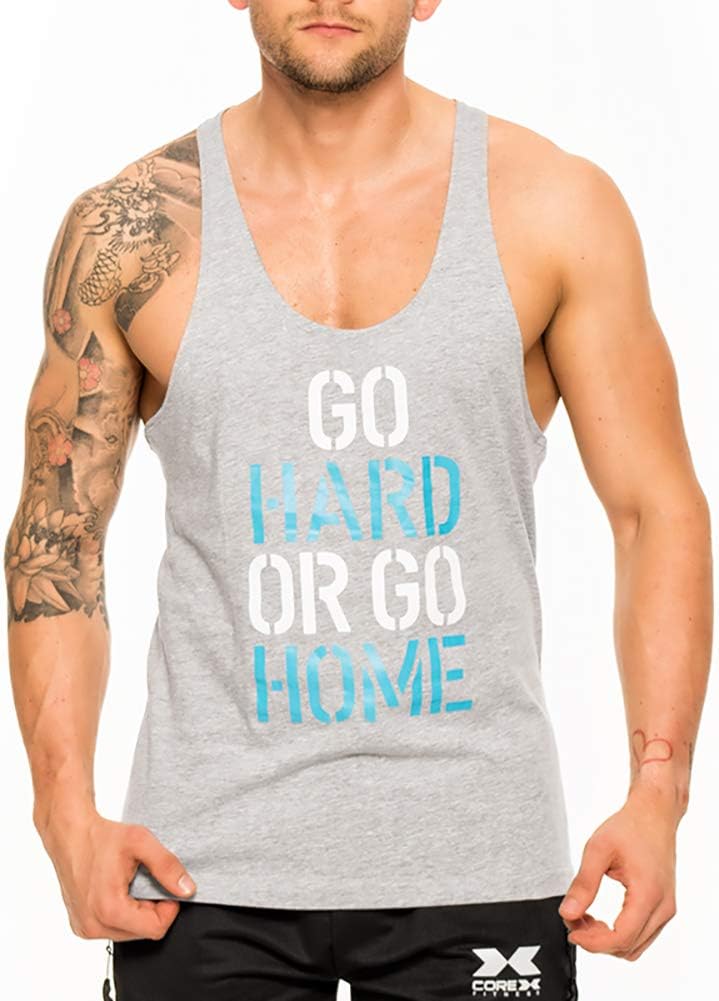 Corex Fitness Go Hard Or Go Home Stringer Mens Training Vest - Grey