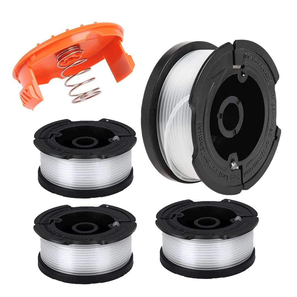 Moritale Spool Line Replacement for Black & Decker A6481 A6485 AF-100 Garden Strimmer Trimmer Cover (Black & Decker, 4 Pieces)