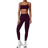 QBGJTD Two Piece Workout Sets For Women Sport Bra Matching High Waist Scrunch Butt Leggings Gym Yoga Active Wear Outfits