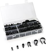 QWORK 200 Pcs Nylon P Clips Cable Management Fasteners Black 6 Sizes view 7
