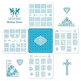 CICI&SISI Wedding Season Series Acrylic Nail Stamping Printing Plate Manicure Nail Art Decor Image Stamps Plate, 4 Pcs