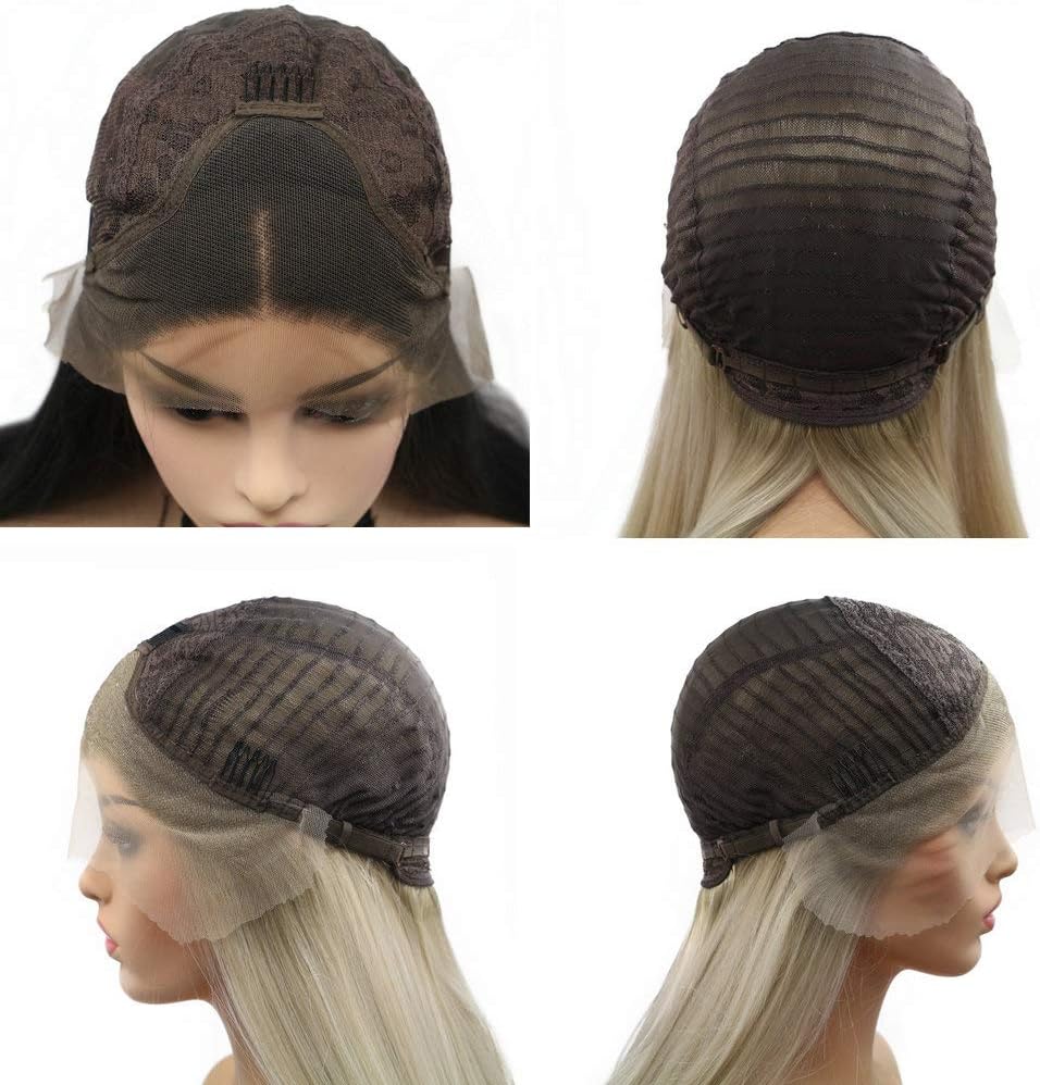 Drag Queen Dark Roots Ombre Brown Blonde Lace Front Wigs For Women Ladies Long Synthetic Hair Wavy Cosplay Wig - Image 5