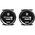 2 Pieces Runleader Mechanical Hour Meter, AC/DC 8V to 80V,Waterproof Design for Lawn Mower Golf Cart Boat Forklift Motorhome Sawmil etc.