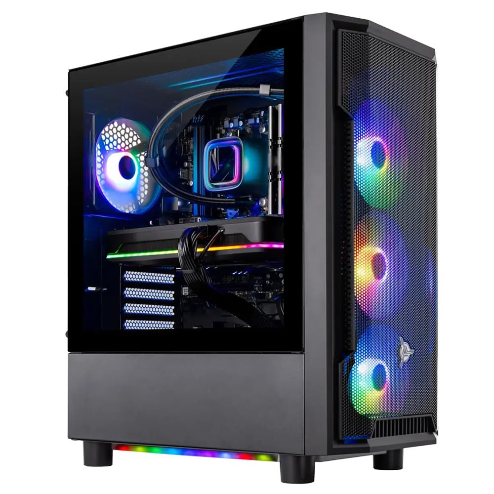 Skytech Gaming Shadow Gaming PC, AMD Ryzen 7 9700X 3.8GHz, NVIDIA RTX 5060 Ti 8GB VRAM, 1TB NVMe SSD, 32GB DDR5 RAM 5600, 650W Gold PSU, 360 ARGB AIO, Wi-Fi, Win 11, Desktop Image