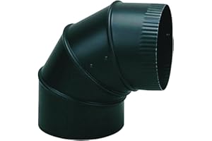 Imperial Manufacturing Group BM0016 8" Black 90° Adjustable Stovepipe Elbow